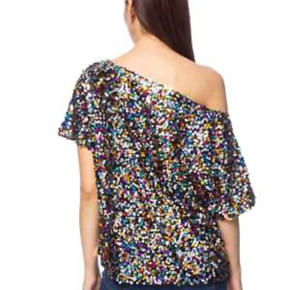 NWOT Sequin Off-Shoulder Top - Multicolor - Picture 2 of 9